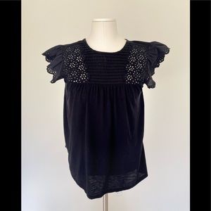 LOFT Pintucked Eyelet Tee